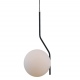Carimi lampa wisząca czarna ze szklanym białym kloszem 20cm Italux