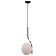 Carimi lampa wisząca czarna ze szklanym białym kloszem 20cm Italux