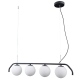 Carimi lampa wisząca 90cm czarna z 4 szklanymi białymi kloszami Italux