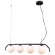 Carimi lampa wisząca 90cm czarna z 4 szklanymi białymi kloszami Italux