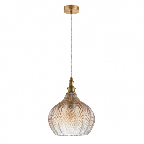 Sabres lampa wisząca szklana szampańska mosiądz 33cm Italux