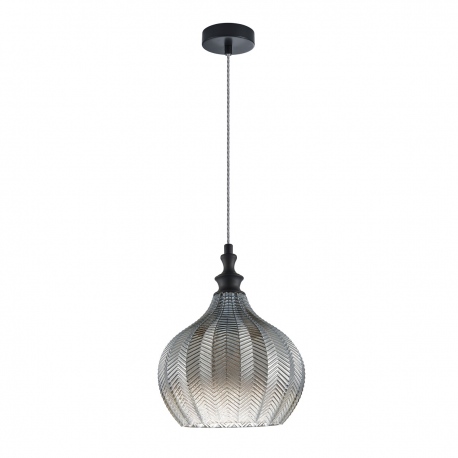 Sabres lampa wisząca szklana szara czarny 33cm Italux