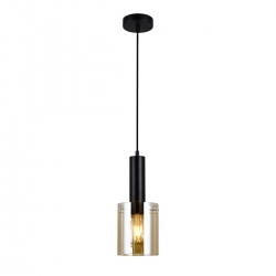 Sardo szklana lampa wisząca czarna bursztynowa 13cm