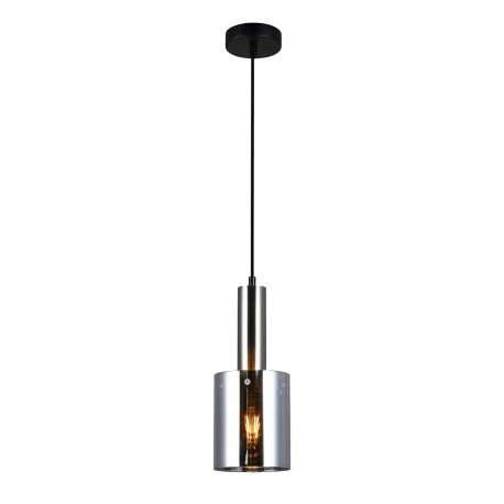 Sardo szklana lampa wisząca stal szara 13cm Italux