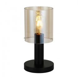 Sardo szklana lampa stołowa czarna bursztynowa