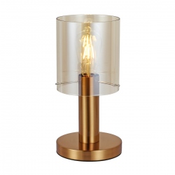 Sardo szklana lampa stołowa mosiądz bursztynowa