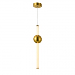 Halling LED lampa wisząca miedziana biała pionowa