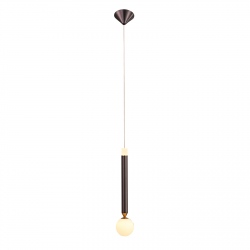 Laon LED lampa wisząca pojedyncza kawowa biała szkło