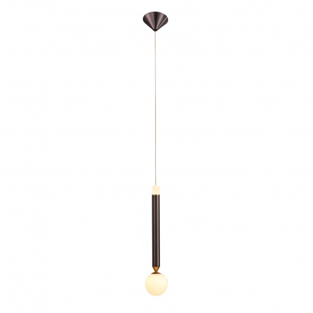 Laon LED lampa wisząca pojedyncza kawowa biała szkło Italux