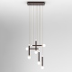 Laon LED lampa wisząca na prostokącie kawowa biała szkło 43x27cm Italux