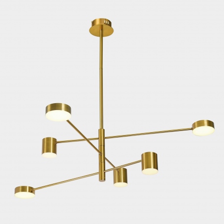 Remdal LED lampa wisząca 90cm miedziano złota rurki Italux