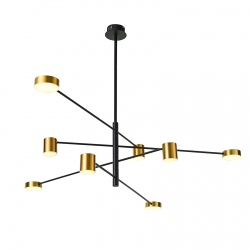 Remdal LED lampa wisząca 140cm czarno złota rurki