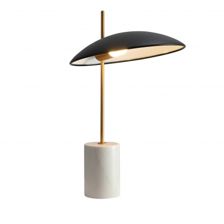 Vilai lampa stołowa LED 25cm średnicy czarno złota marmur Italux