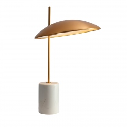 Vilai lampa stołowa LED 25cm średnicy złota marmur
