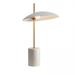 Vilai lampa stołowa LED 25cm średnicy biało złota marmur
