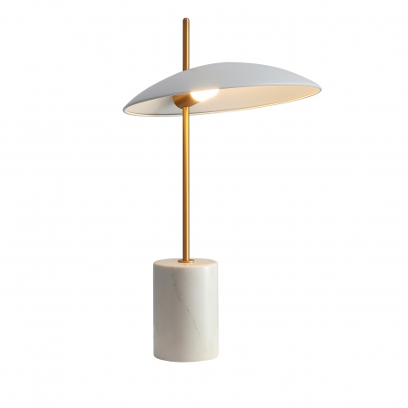 Vilai lampa stołowa LED 25cm średnicy biało złota marmur Italux