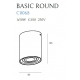 Basic plafon round czarny MAXLight