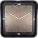 Square Wall zegar drewniany metal szkło 40x40cm NeXtime