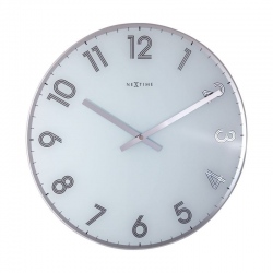 Reflect zegar białe szkło lustrzane 43cm