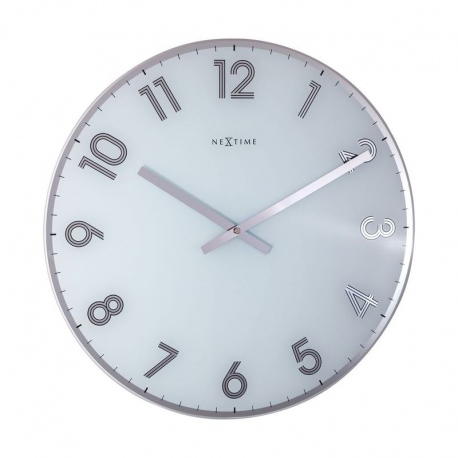 Reflect zegar białe szkło lustrzane 43cm NeXtime