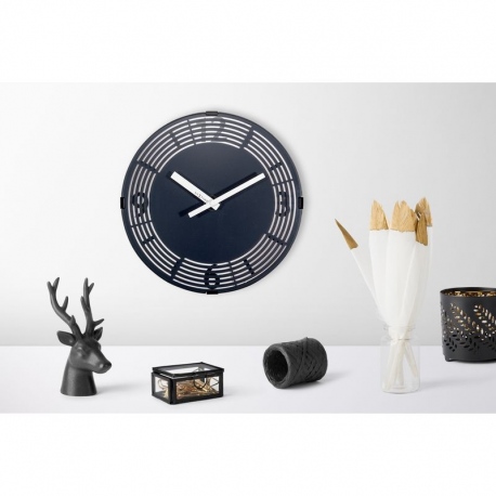 Motion Roman Number zegar czarny metalowy 30cm NeXtime