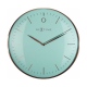 Glamour zegar metalowo szklany turkusowy złoty 40cm NeXtime