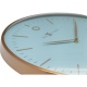 Glamour zegar metalowo szklany turkusowy złoty 40cm NeXtime