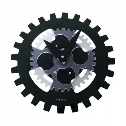 Moving Gears zegar tworzywo czarny 35cm