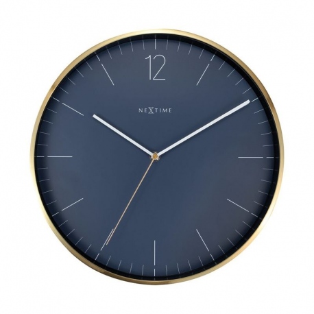 Essential Gold zegar szklany granatowy złoty 34cm NeXtime