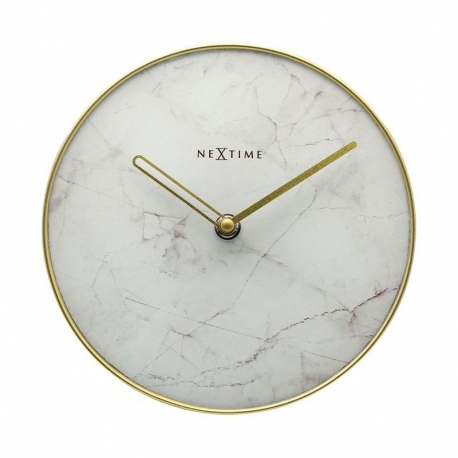 Marble Table zegar biało złoty 20cm NeXtime