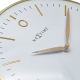 Small Glamour zegar biały złoty 30cm szklany NeXtime
