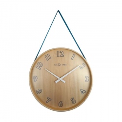 Loop Big zegar drewniany niebieski 40cm