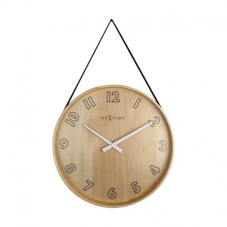 Loop Big zegar drewniany czarny 40cm NeXtime