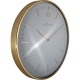 Glamour zegar szklany biały złoty 40cm NeXtime