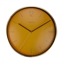 Essential Gold zegar szklany metalowy pomarańczowy 34cm