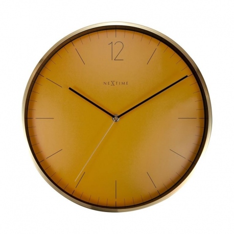 Essential Gold zegar szklany metalowy pomarańczowy 34cm NeXtime