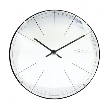 Big Stripe Mini Dome zegar tworzywo biały 20cm NeXtime