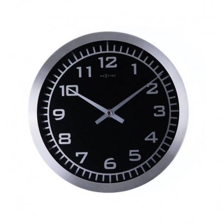 Blacky zegar aluminiowy czarny 25cm NeXtime