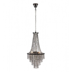 Allington lampa wisząca kryształowa dymiona 38cm czarna