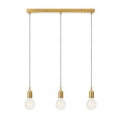 Bronx lampa wisząca trzy żarówki na listwie mosiężna 68cm