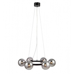 Circle lampa wisząca obręcz czarna dymiona 71cm
