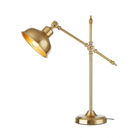Grimstad lampa biurkowa z giętym ramieniem ciemny mosiądz Markslojd skandynawskie oświetlenie