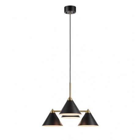 Klint lampa wisząca poczwórna czarna mosiądz patyna 58cm Markslojd skandynawskie oświetlenie