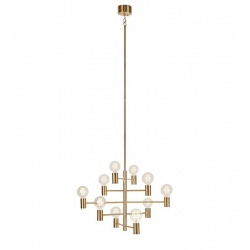 Paris lampa wisząca mosiezna ciemna 10 żarówek 62cm