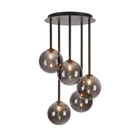 Universe czarna lampa wisząca z dymionymi kloszami kulami 40cm Markslojd skandynawskie oświetlenie