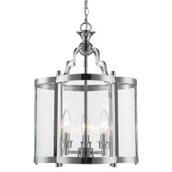 New York lampa wisząca szklana przezroczysta chrom 33cm