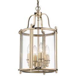 New York  lampa wisząca szklana przezroczysta złota 27cm