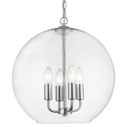 Prague lampa wisząca szklana kula przeroczysta 40cm