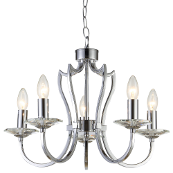 Riga lampa wisząca klasyczna pięcioramienna chrom 51c