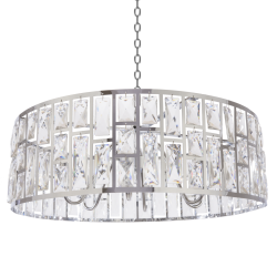 Kyiv II lampa wisząca kryształowa chrom wieloramienna 60cm